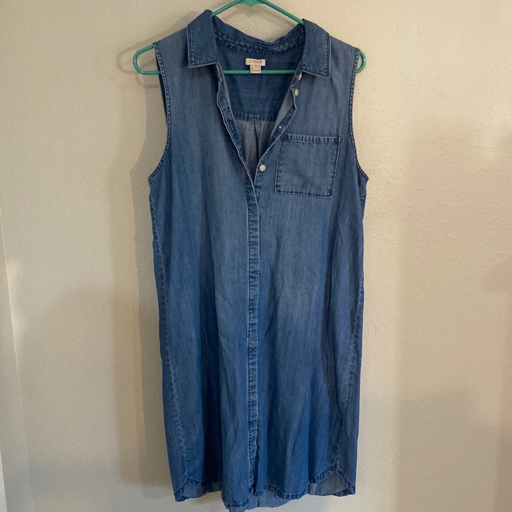 J. crew chambray sleeveless dress